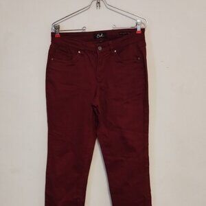 Earl Jeans Straight Leg Crop Reddish Mauve Color Denim Jeans Petite